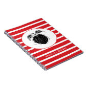 Rot und Weiß Streifen Apfelfruchtholz Persönlich Notizblock (Rechte Seite)