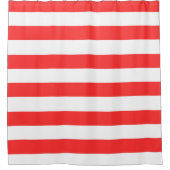 Rot und Weiß Streifen Duschvorhang (Vorderseite)