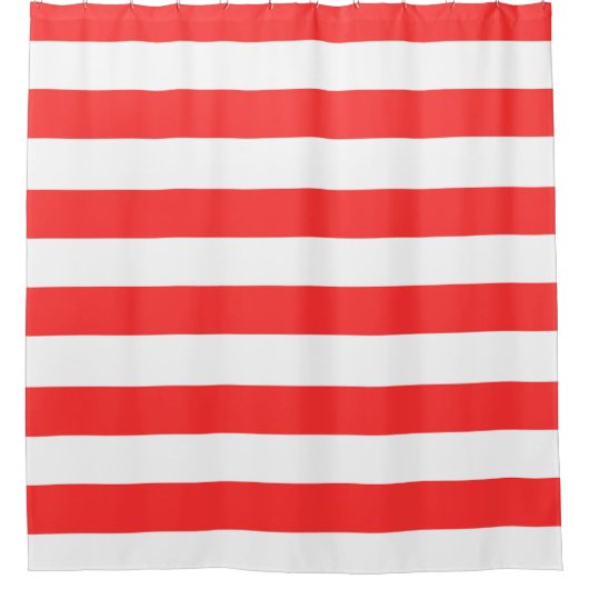 Rot und Weiß Streifen Duschvorhang (Vorderseite)