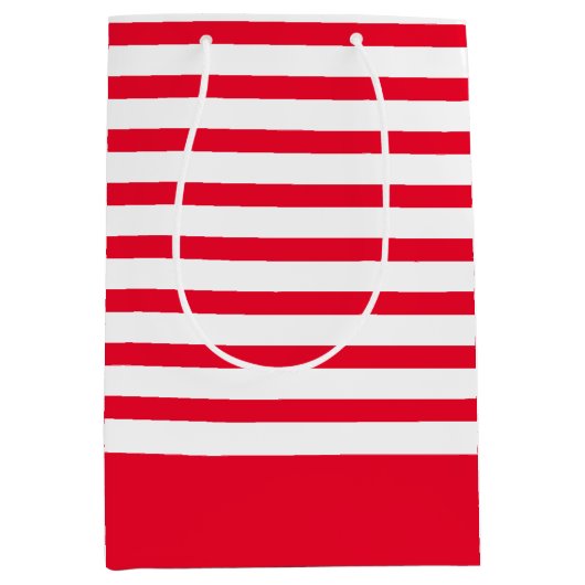 Rot und Weiß Streifen Mittlere Geschenktüte (Vorderseite)