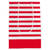 Rot und Weiß Streifen Mittlere Geschenktüte (Rückseite)