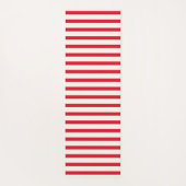 Rot und Weiß Streifen Moderner Weihnachtsstreifen Yogamatte (Rückseite)