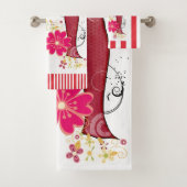 Rot und Weiß Streifen Set Handtuchhalter (Insitu)