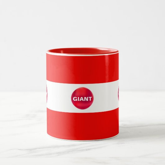 Rot und Weiß Streifen Zweifarbige Tasse (Mittel)