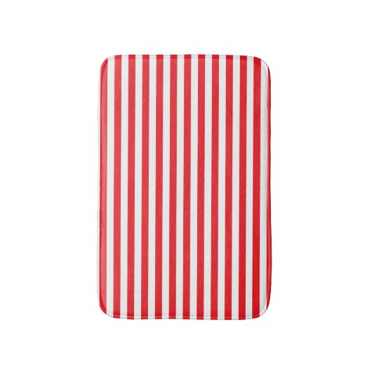Rot und Weiß Stripes Bad-Matte Badematte (Vorderseite Vertikal)