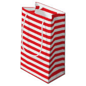Rot und Weiß Stripes Geschenk-Tasche Kleine Geschenktüte (Rückseite Schrägansicht)