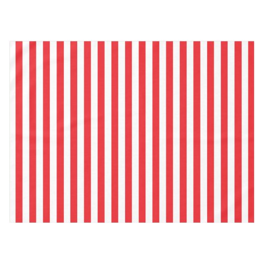 Rot und Weiß Stripes Tischdecke (Vorderseite (Horizontal))