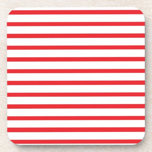 Rot und Weiß Stripes Untersetzer (Vorderseite)