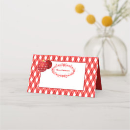 Rot und Weiß Thema / Frohe Weihnachten Platzkarte