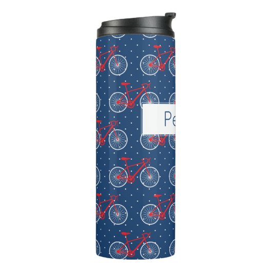 Rot und Weiß Thermosbecher (Nach links gedreht)