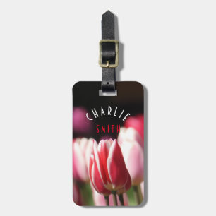 Rot und Weiß (und Rosa) Tulpen Gepäckanhänger