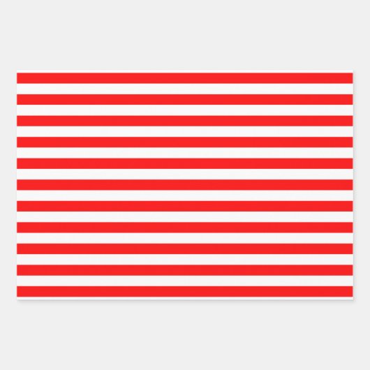 Rot und Weiß Unterschiedliche Größen Horizontale S Geschenkpapier Set (Vorderseite 2)