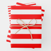 Rot und Weiß Unterschiedliche Größen Horizontale S Geschenkpapier Set (Beispiel)