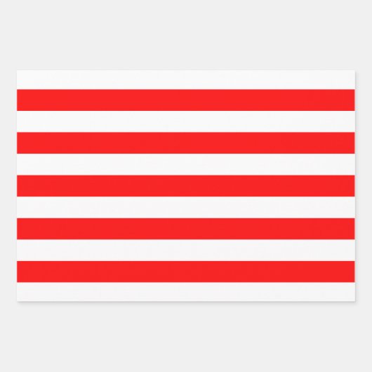 Rot und Weiß Unterschiedliche Größen Horizontale S Geschenkpapier Set (Vorderseite)