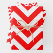 Rot und Weiß Unterschiedliche Größen Zickzack Geschenkpapier Set (Beispiel)