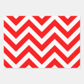 Rot und Weiß Unterschiedliche Größen Zickzack Geschenkpapier Set (Vorderseite)