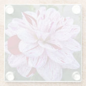 Rot und Weiß variierte Dahlia Bloom Bloral Glasuntersetzer (Rückseite)