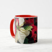 Rot und Weiß variierte Poinsettia-Blüte Tasse (Vorderseite Links)