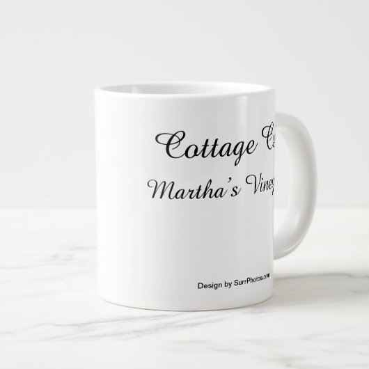 Rot und Weiß Viktorianisch - Martha's Vineyard Jumbo-Tasse (Vorderseite Rechts)