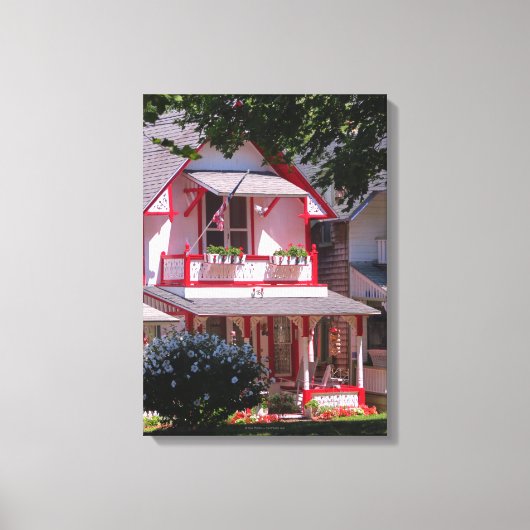 Rot und Weiß Viktorianisch - Martha's Vineyard Leinwanddruck (Vorderseite)
