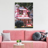 Rot und Weiß Viktorianisch - Martha's Vineyard Leinwanddruck (Insitu (Wohnzimmer))