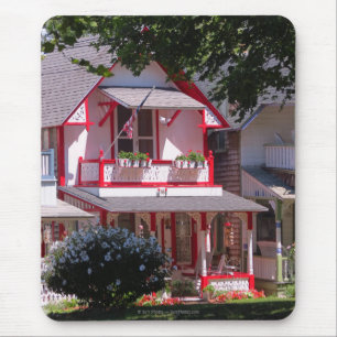 Rot und Weiß Viktorianisch - Martha's Vineyard Mousepad