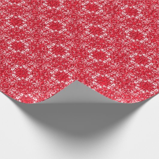 Rot und Weiß Vintag Geschenkpapier (Ecke)