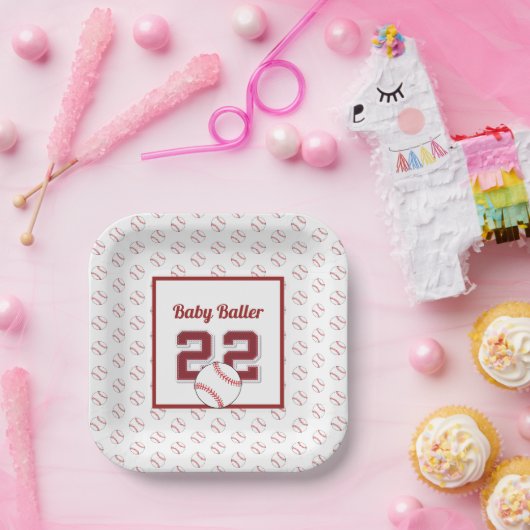 Rot und weiß von Babyballer Pappteller (Party)