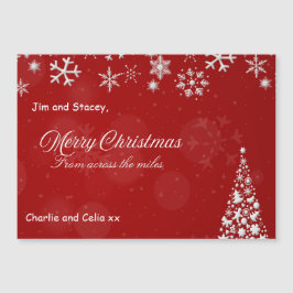 Rot und Weiß von jenseits der Meilen Weihnachten Magnetkarte