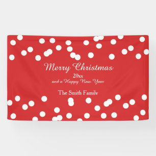 Rot und Weiß Weihnachten Confetti Grüße Banner