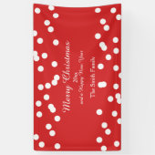 Rot und Weiß Weihnachten Confetti Grüße Banner (Vertikal)