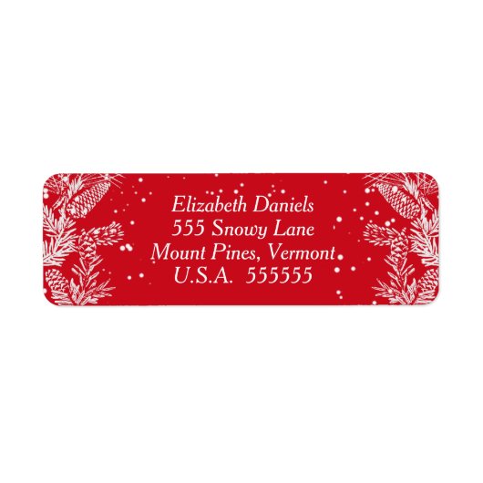 Rot und Weiß, Weihnachten Rücksendeadresse (Vorne)