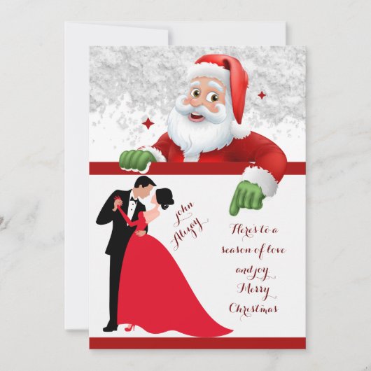 Rot und Weiß Weihnachten Save The Date (Vorderseite)