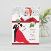 Rot und Weiß Weihnachten Save The Date (Stehend Vorderseite)