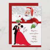 Rot und Weiß Weihnachten Save The Date (Vorne/Hinten)