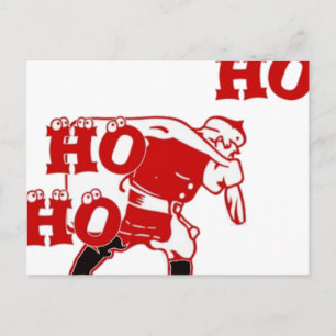 Rot und Weiß Weihnachten Spaziergang Ho Ho Ho Kuns Postkarte