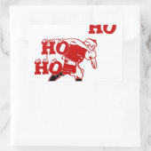 Rot und Weiß Weihnachten Spaziergang Ho Ho Ho Kuns Rechteckiger Aufkleber (Tasche)