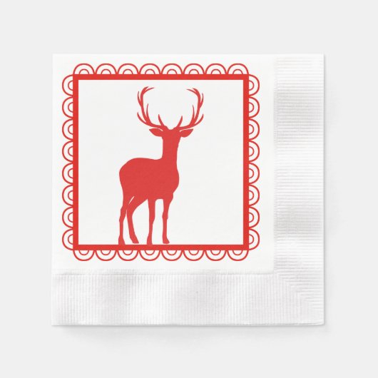 Rot und Weiß Weihnachtsbaum Papa Napkin Serviette (Vorderseite)