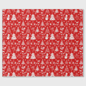 Rot und Weiß - Weihnachtswrapping Paper Geschenkpapier (Flach)