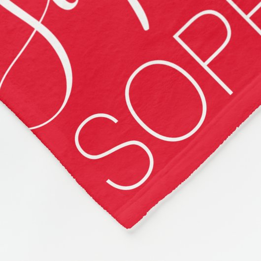 Rot und Weiß Wiederholter Personalisierter Name  Fleecedecke (Ecke)