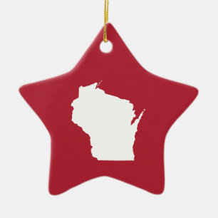 Rot und Weiß Wisconsin Keramikornament