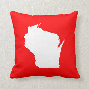 Rot und Weiß Wisconsin Kissen
