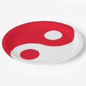 Rot und Weiß Yin Yang Pappteller (Schrägansicht)