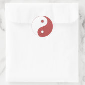 Rot und Weiß Yin & Yang Runder Aufkleber (Tasche)