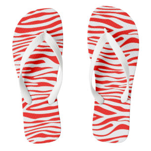 Rot und Weiß Zebra Badesandalen