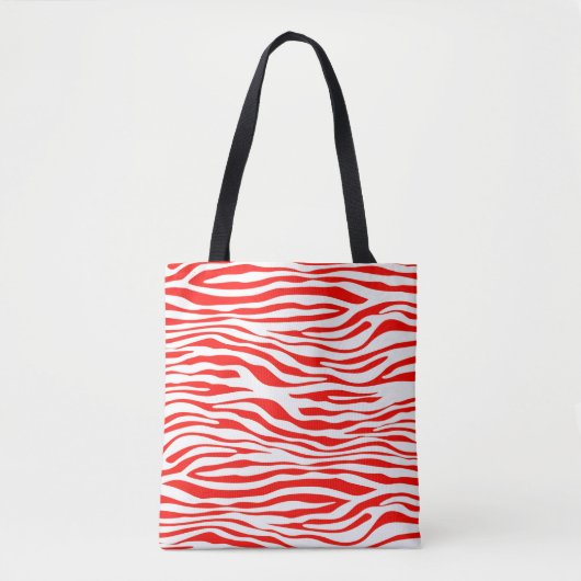 Rot und Weiß Zebra Tasche (Vorderseite)