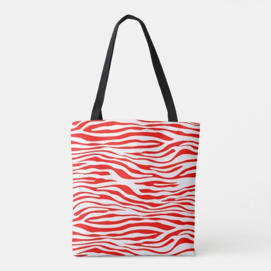 Rot und Weiß Zebra Tasche (Rückseite)