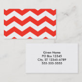 Rot und Weiß Zig Zags Visitenkarte (Vorne/Hinten)