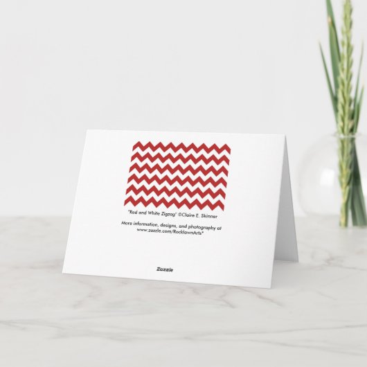 Rot und Weiß Zigzag Karte (Rückseite)