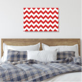 Rot und Weiß Zigzag Leinwanddruck (Insitu (Schlafzimmer))